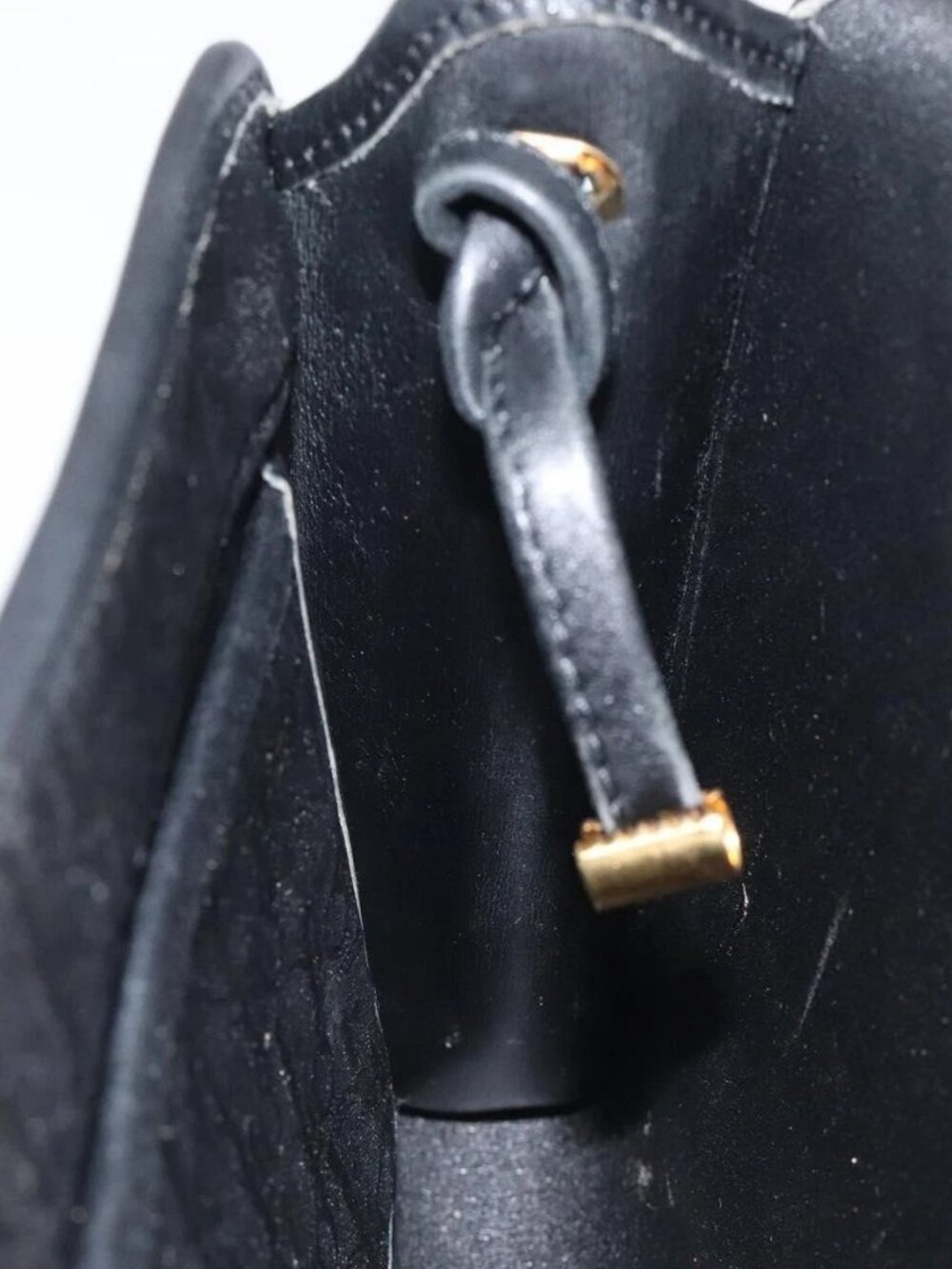 Christian Dior Trotter Canvas Shoulder Bag Black Gold Auth BA1830 - Picture 14 of 16